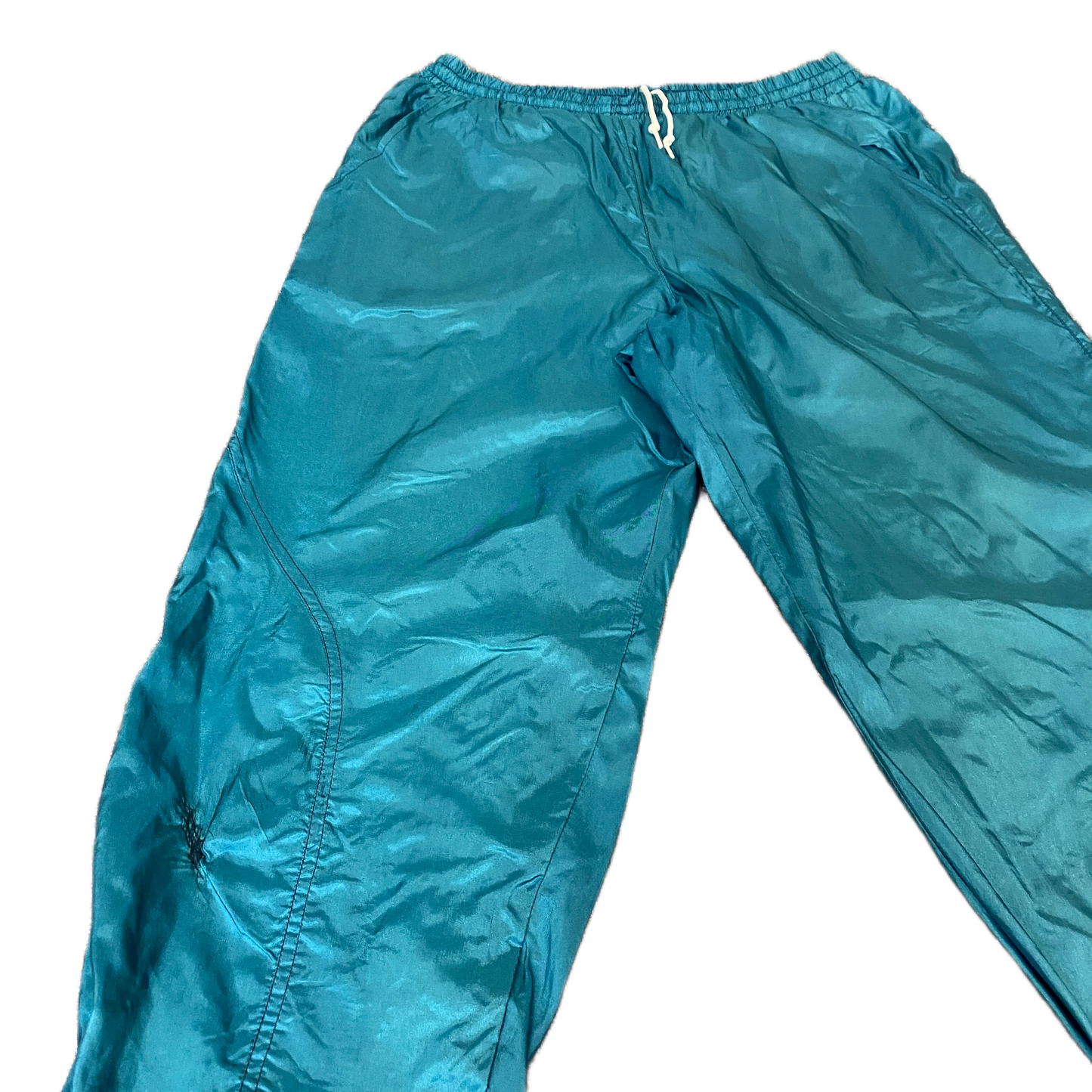 Rodeo Joggers Fits as Womens 32" Waist Blue Windbreaker Drawstring Trousers