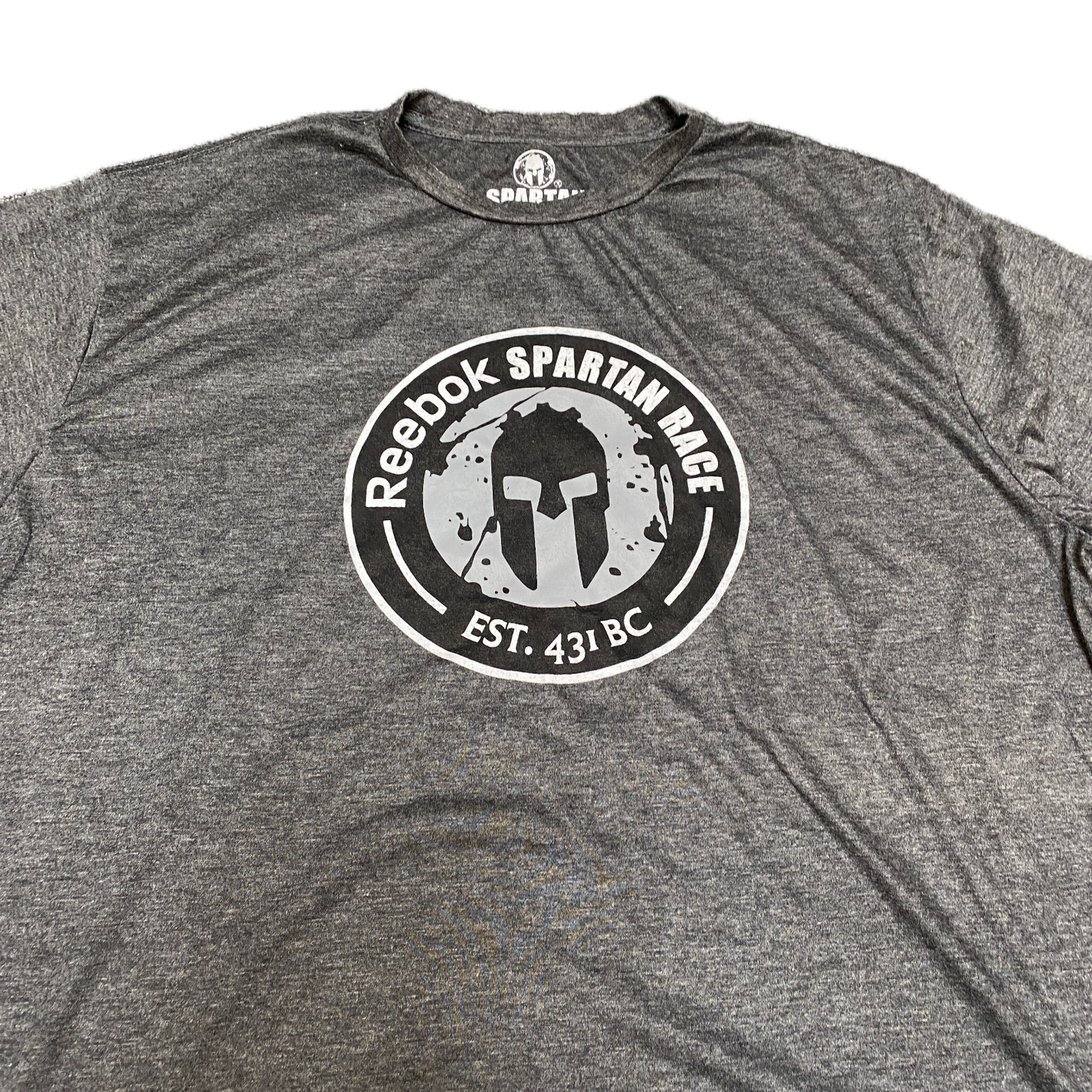 Reebok Spartan Race T-Shirt Mens XL Grey Graphic Trifecta Qualifier Finisher Tee