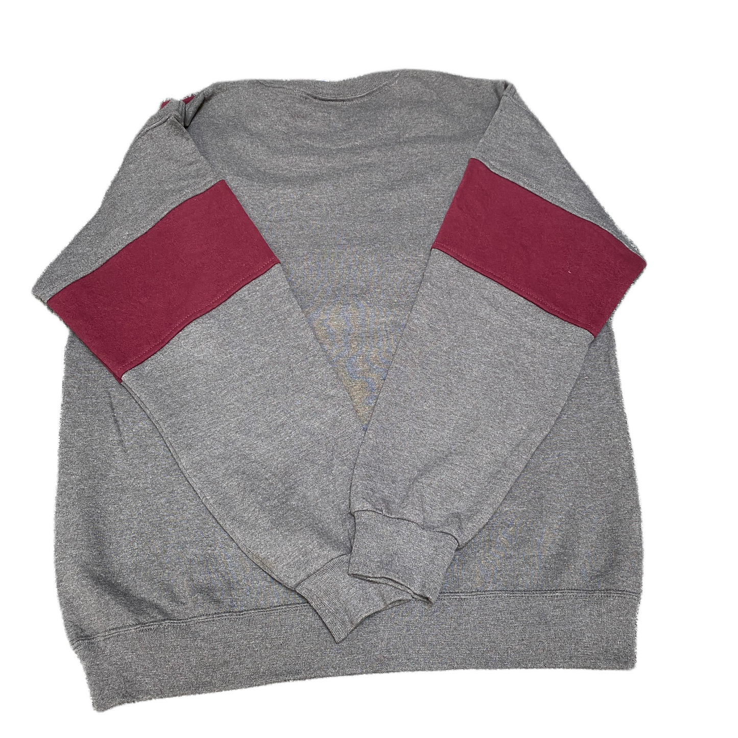 Nike Reworked Sweatshirt Men L Grey Maroon Embroidered Spellout Logo Vintage Y2K