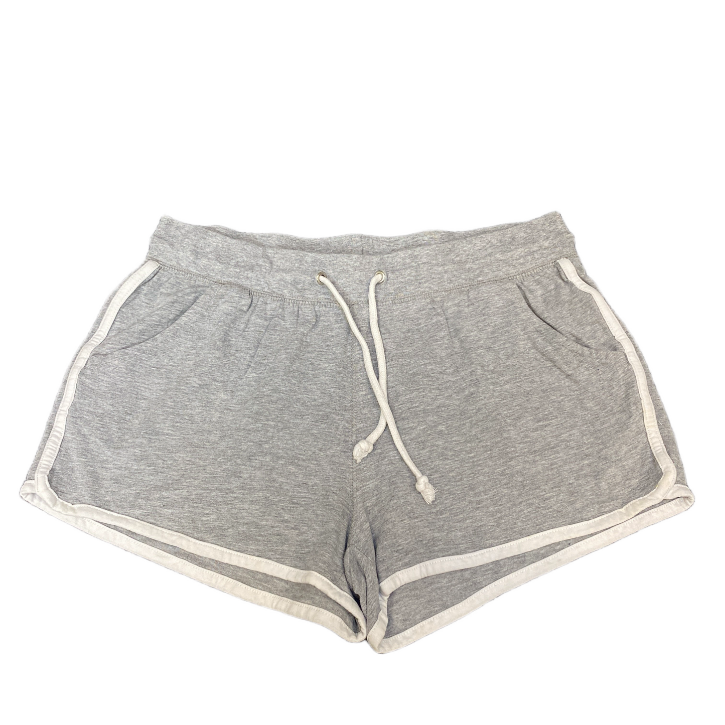 Running Sprinter Shorts Womens L 31" Waist Grey Athletic Gym Workout Dolphin Hem