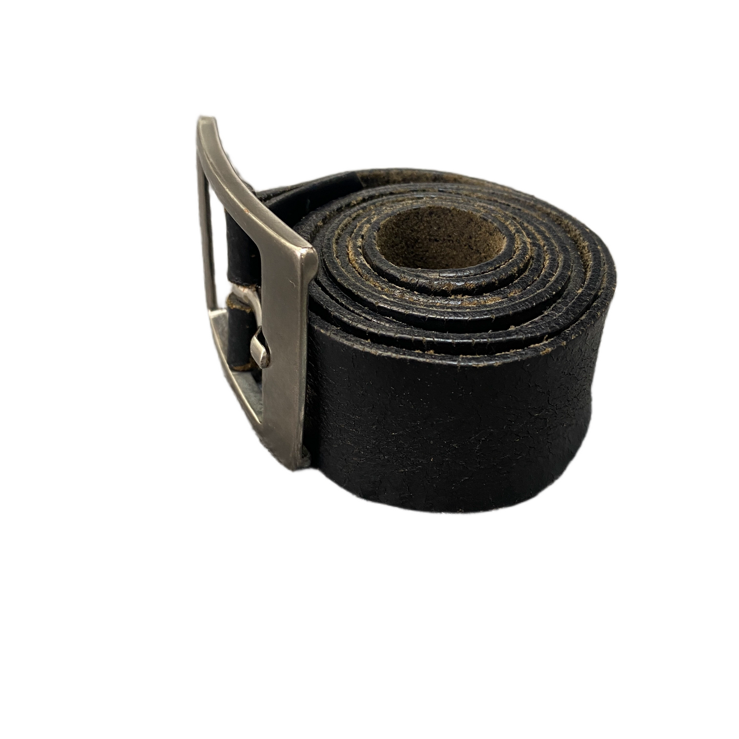Esprit Waist Belt Mens Black Leather Adjustable Classic Silver Buckle 42 inches