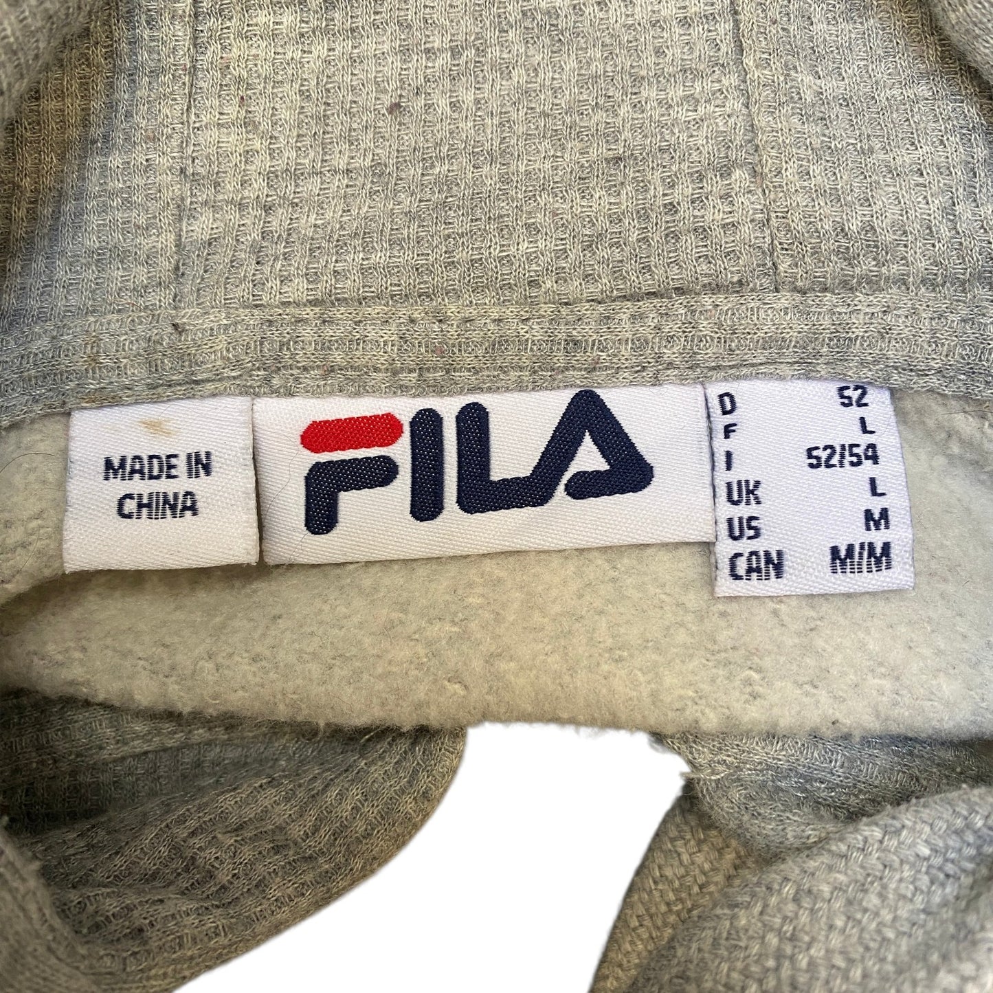 Fila Hoodie Mens L Grey Heather Long Sleeve Drawstring Full Zipper Sweatshirt