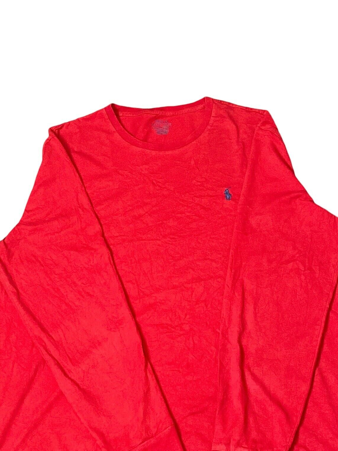 Polo Ralph Lauren Shirt Men's M Red Long Sleeve Custom Slim Fit Logo Crew Neck