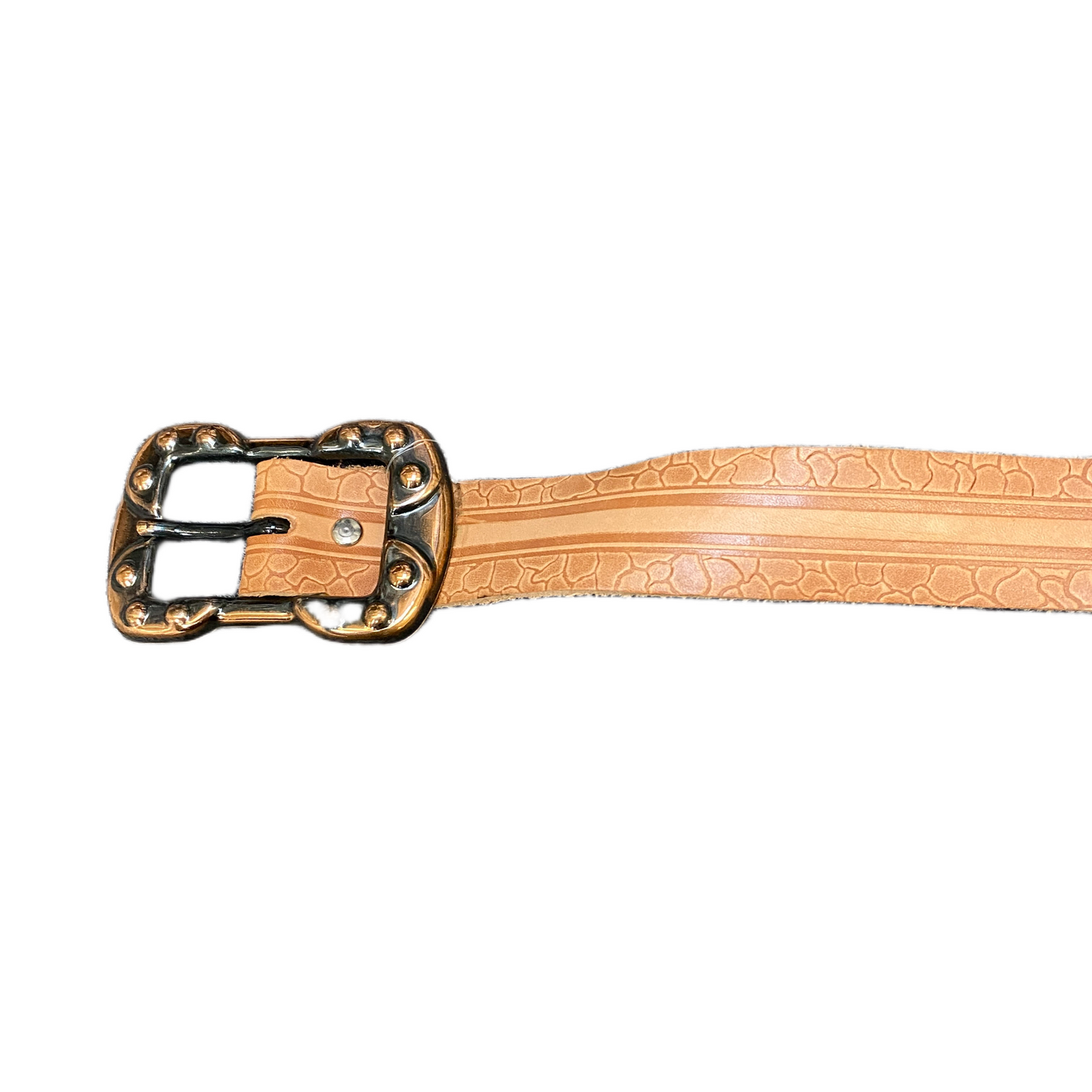 Womens Waist Belt Brown Crocodile Leather Adjustable Pin Buckle 43 inches