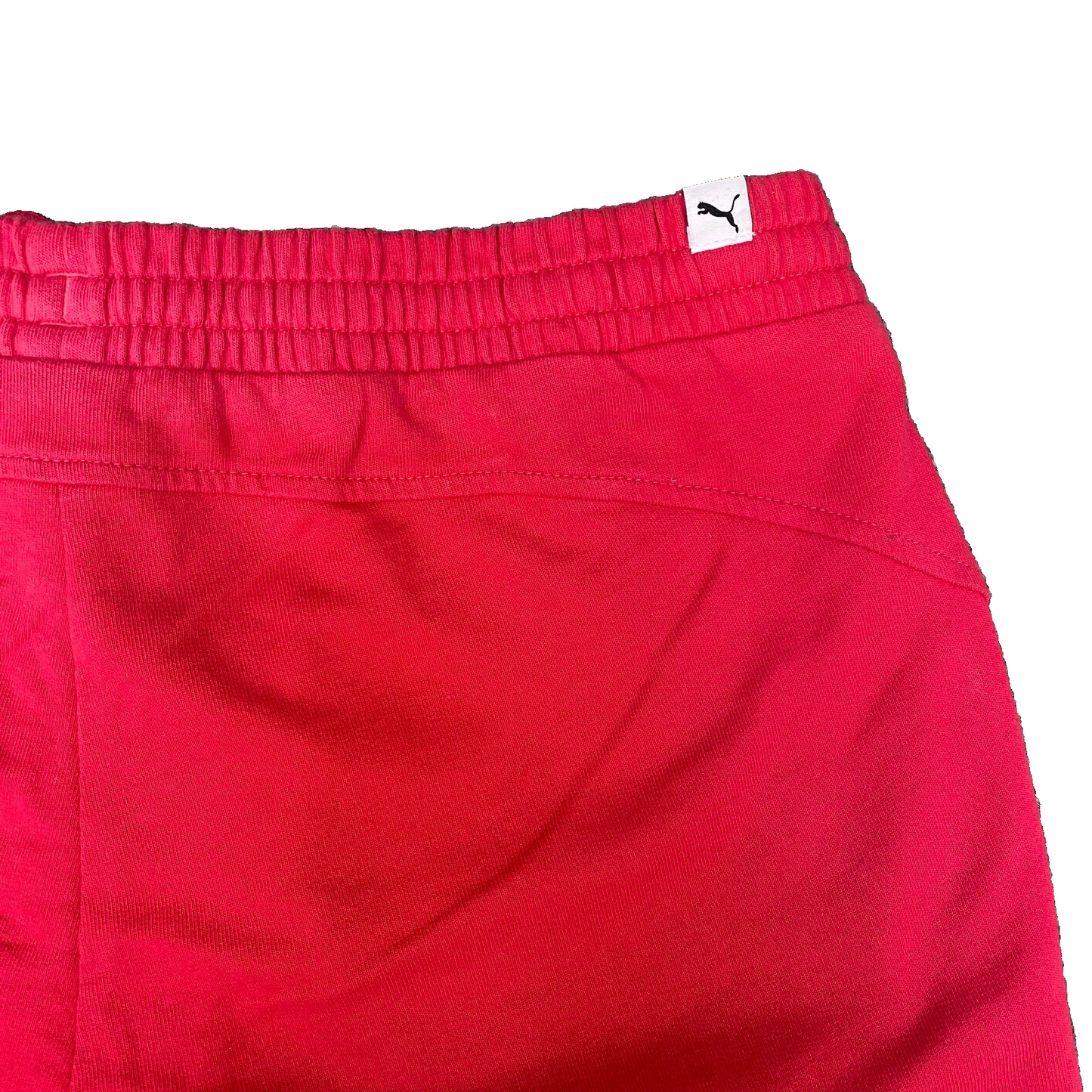 PUMA Foundation Athletic Shorts Womens Large Red Stretch High Waist Drawstring
