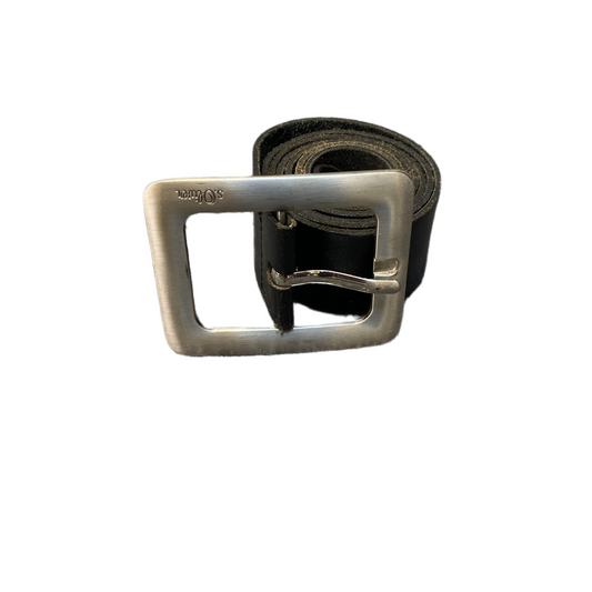 S.Oliver Waist Belt Mens Black Leather Adjustable Silver Pin Buckle 36 Inches