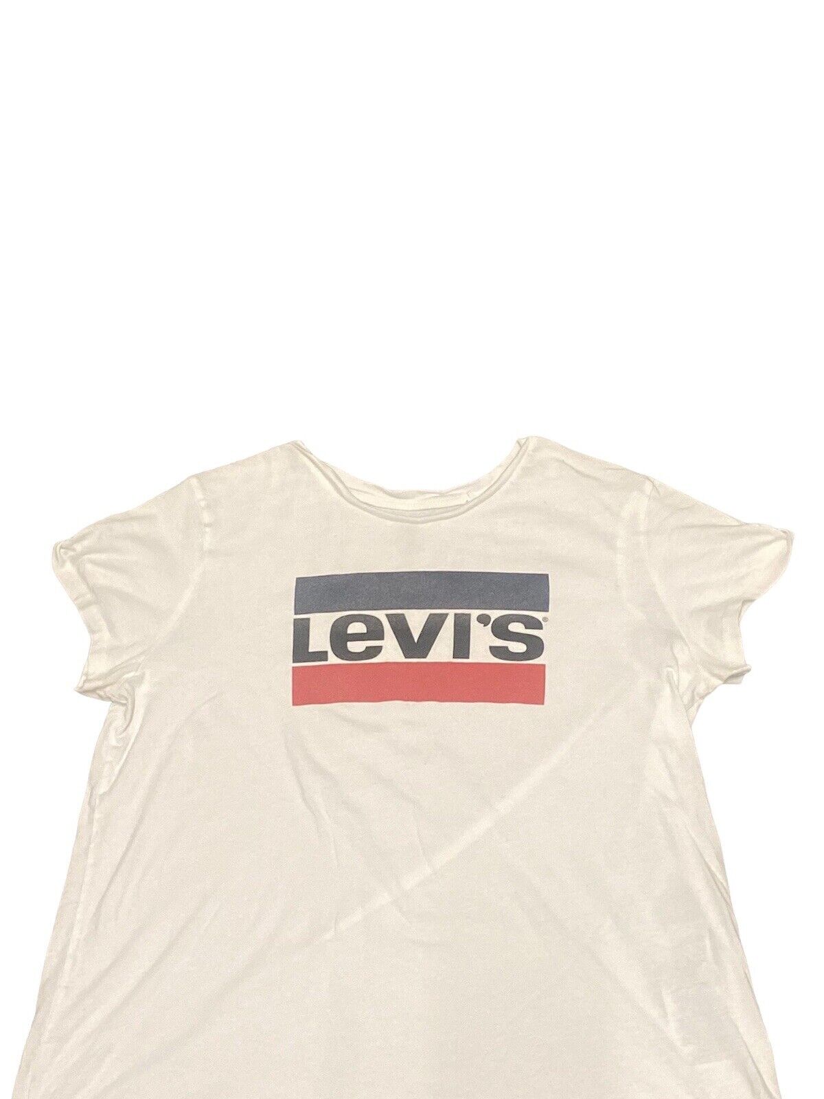 Levis T-Shirt White Womens XL Front Logo