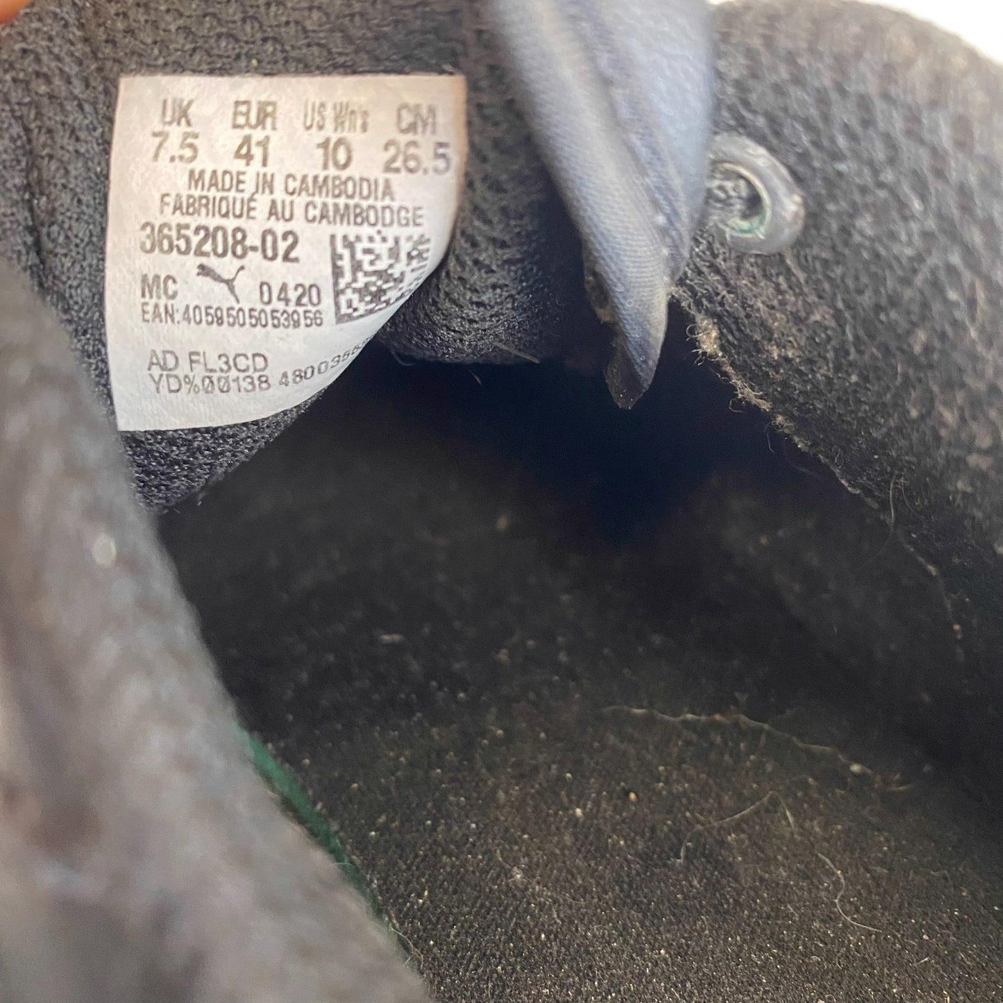 Puma Smash V2 Casual Sneakers Womens 7.5 Black & White Leather Comfort Lace Up