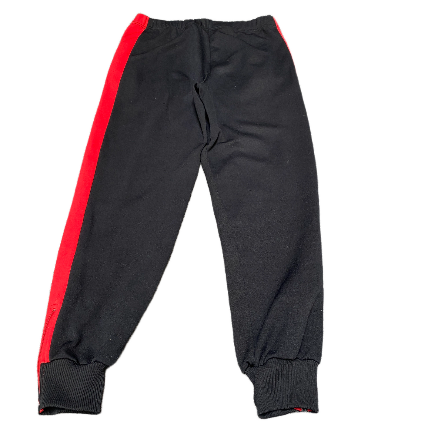 Saller Joggers Fits as Women 30" Waist Black Red Ankle Zip Tapered Track Trouser