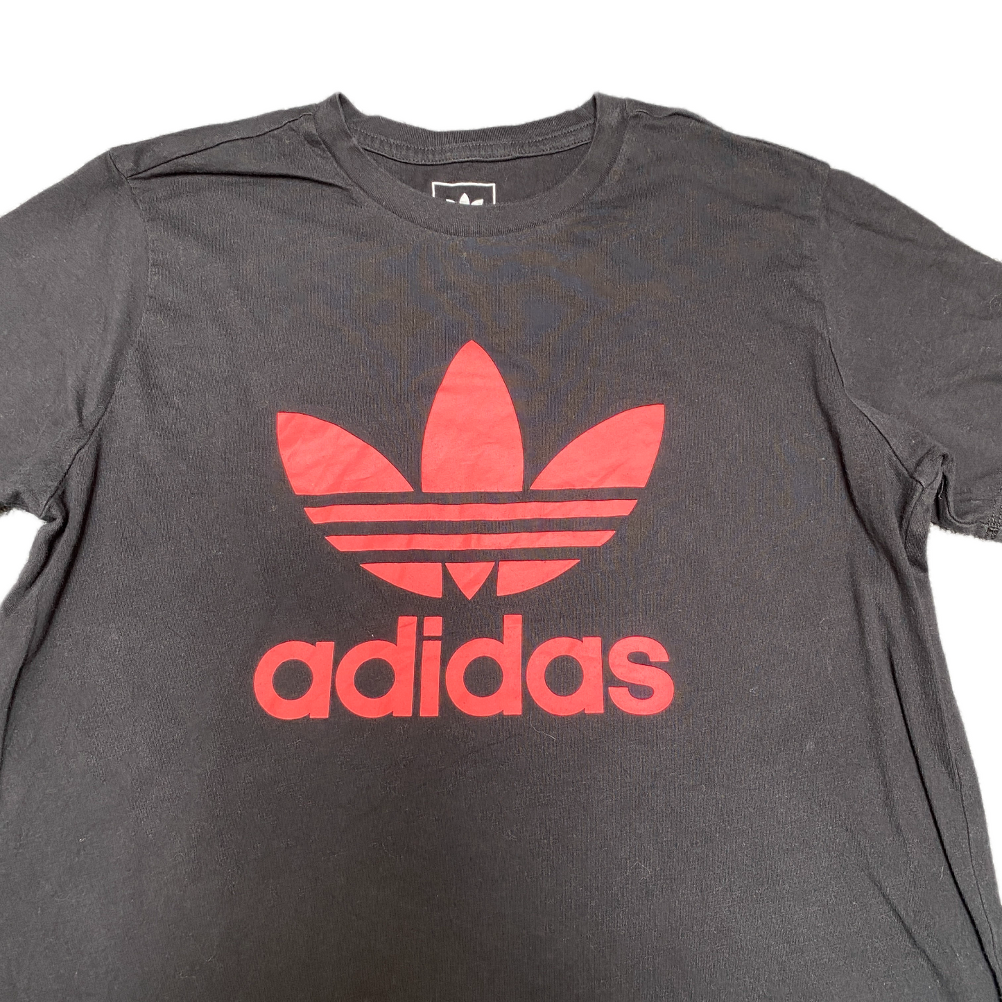 Adidas T-Shirt Girls L Black Graphic Logo Short Sleeve Crew Neck Pullover Tee