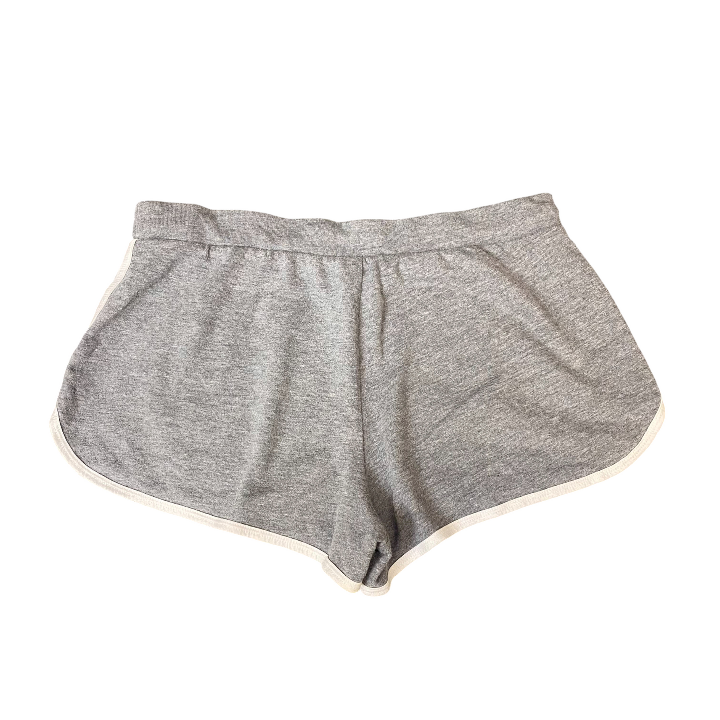 Running Sprinter Shorts Womens Large Grey Stretch Athletic Workout Dolphin Hem