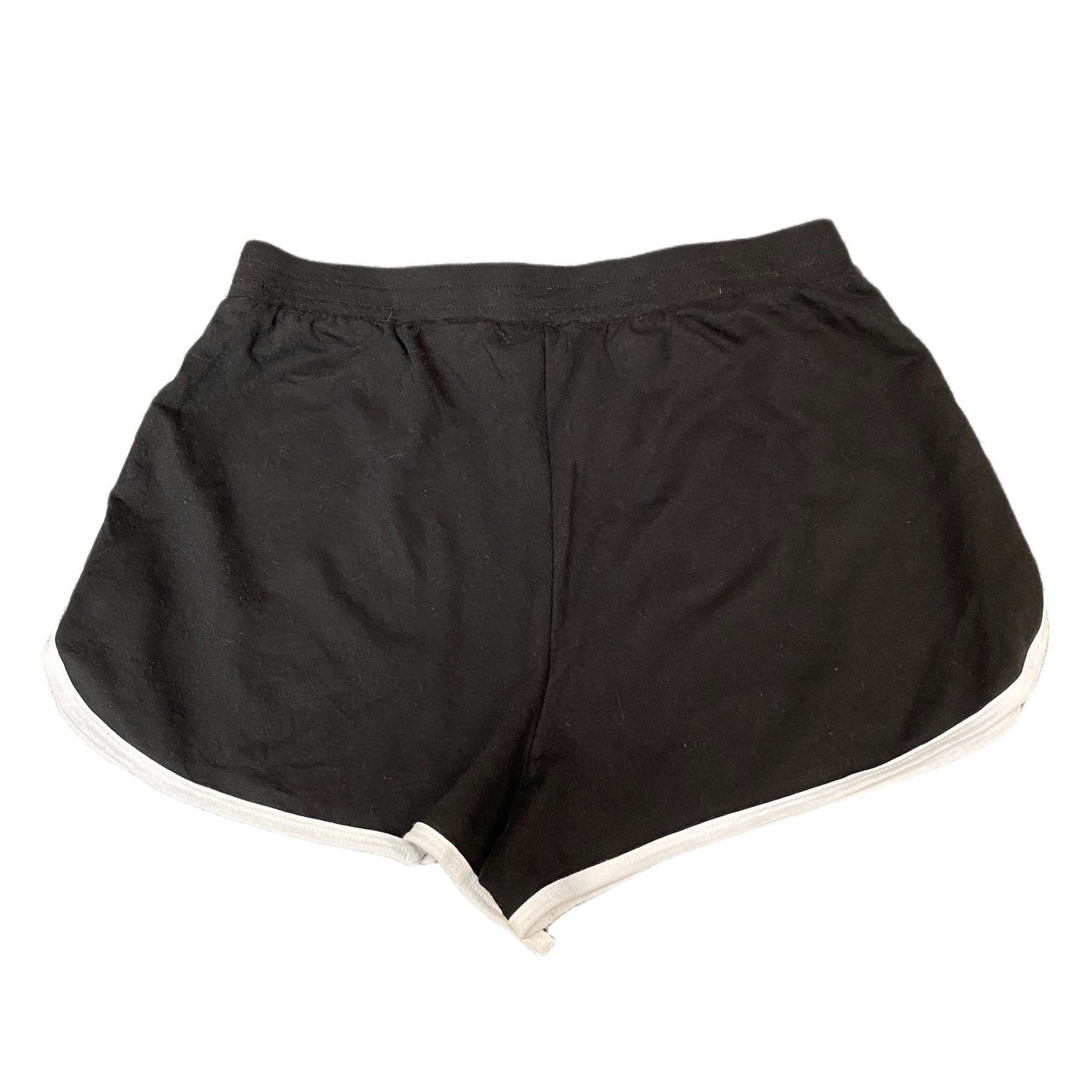 Running Sprinter Shorts Women L 28" Waist Black Athletic Gym Workout Dolphin Hem