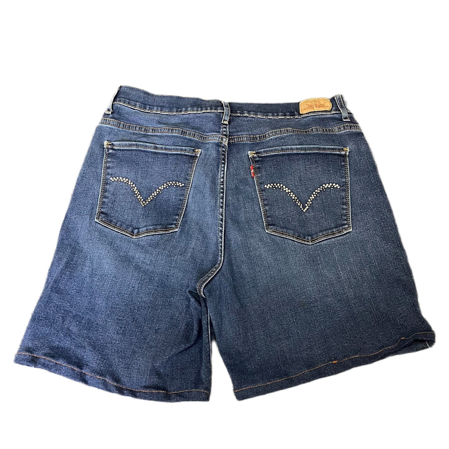 Levi's 512 Perfectly Slimming Jean Shorts Fits as Womens L 32" Waist Blue Denim