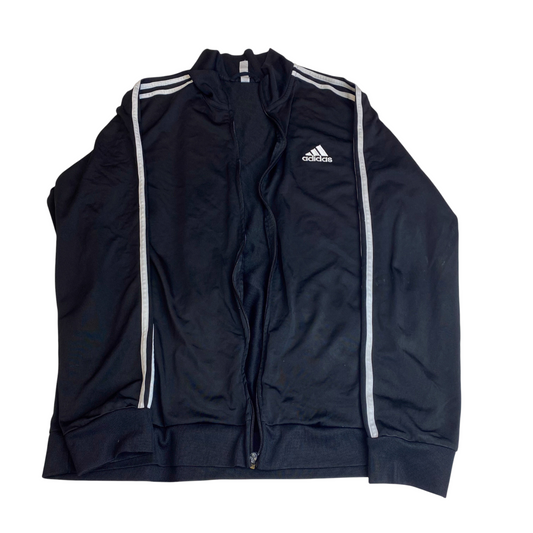 adidas Track Jacket Mens S Black White Stripes Gym Training Outdoor Full Zipper