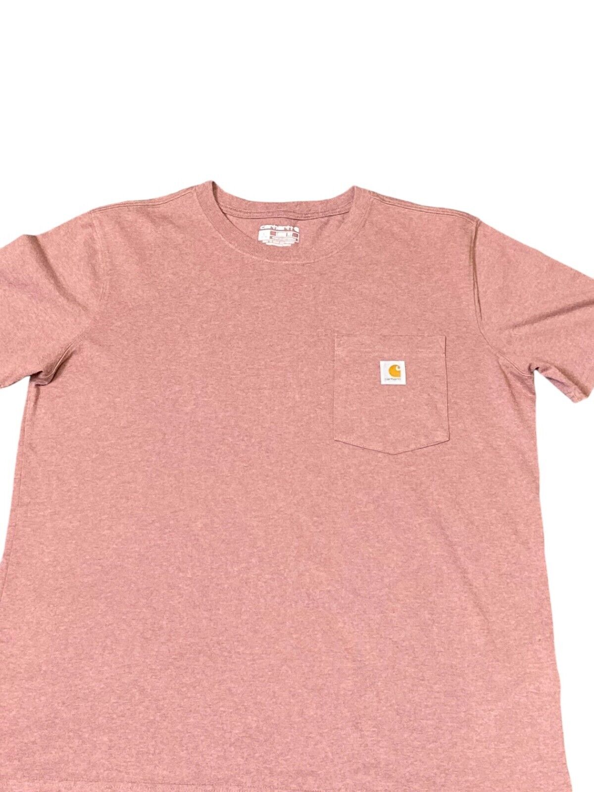 Carhartt T-Shirt Boys Medium (12-14) Pink Loose Fit Pocket Crew Neck Pullover