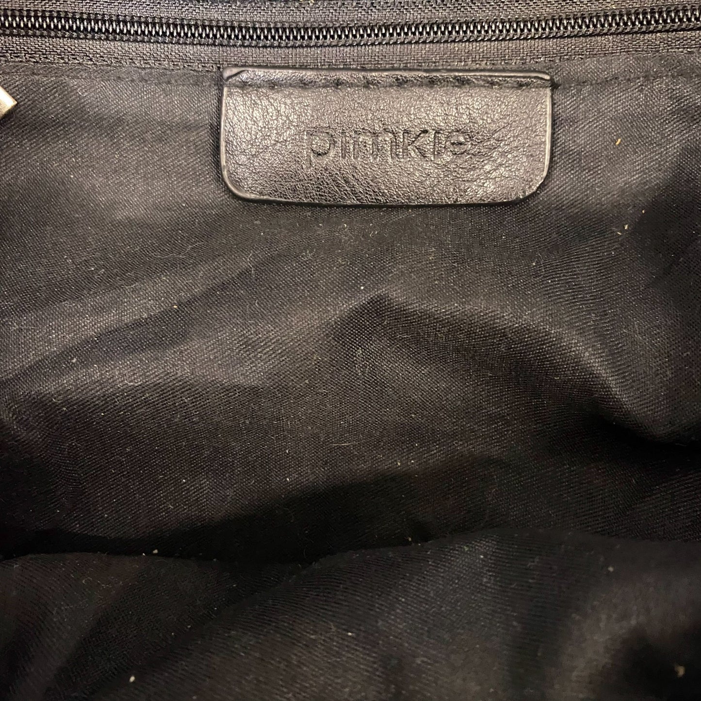 Pimkie Rucksack Backpack Womens Black Leather Shoulder Strap Buckle Flap Closure