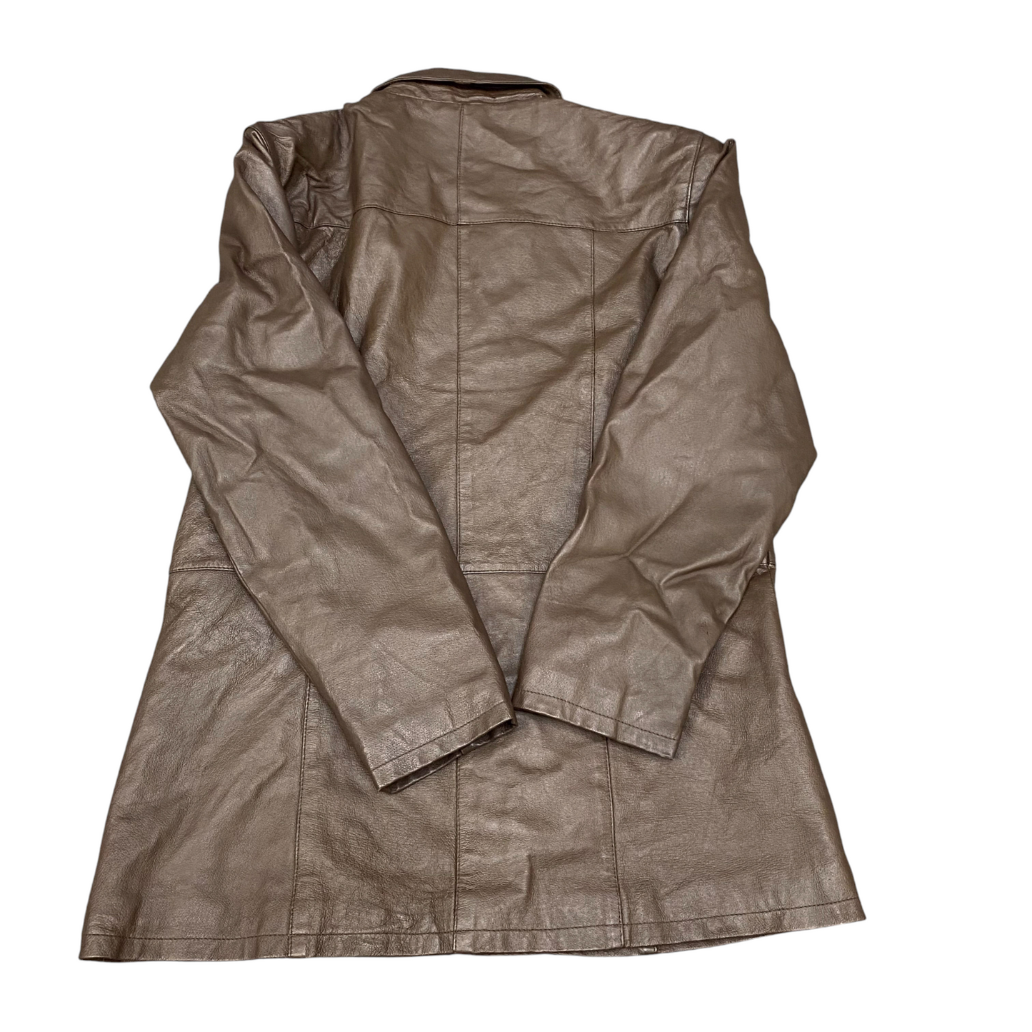 Middlebrook Park Leather Jacket Womens Small Brown Lined Collared Button Front