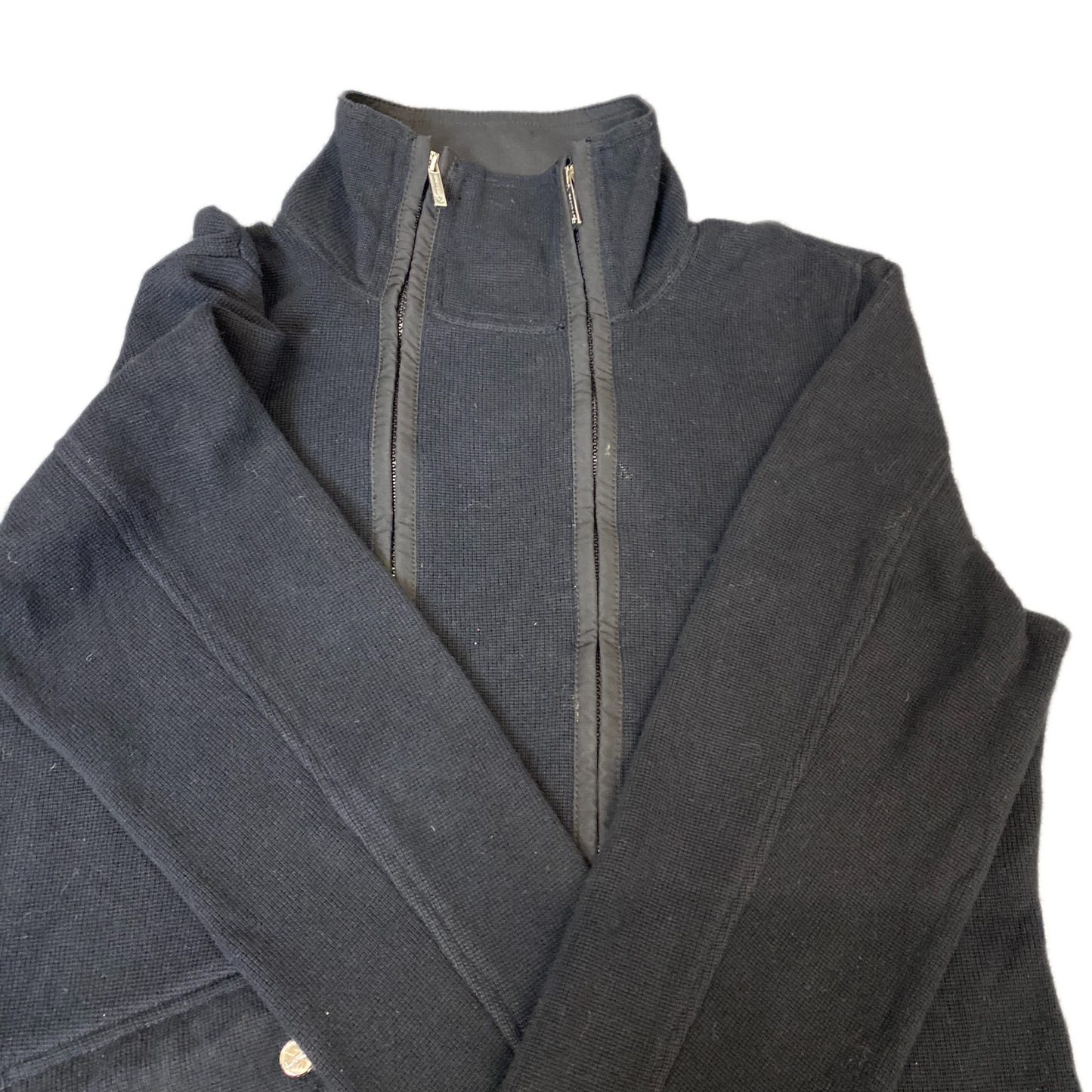 Ralph Lauren Active Jacket Womens Large Black Long Sleeve Mock Neck Double Zip