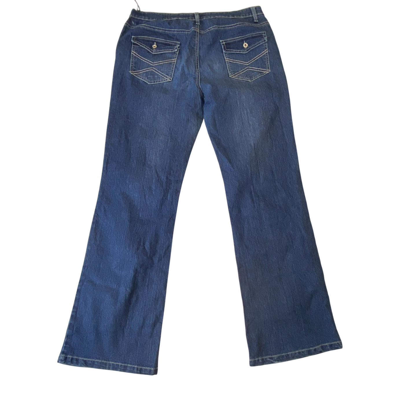 Women Jeans 33W 29L Blue Denim Pockets Medium Wash Mid-Rise Straight Leg