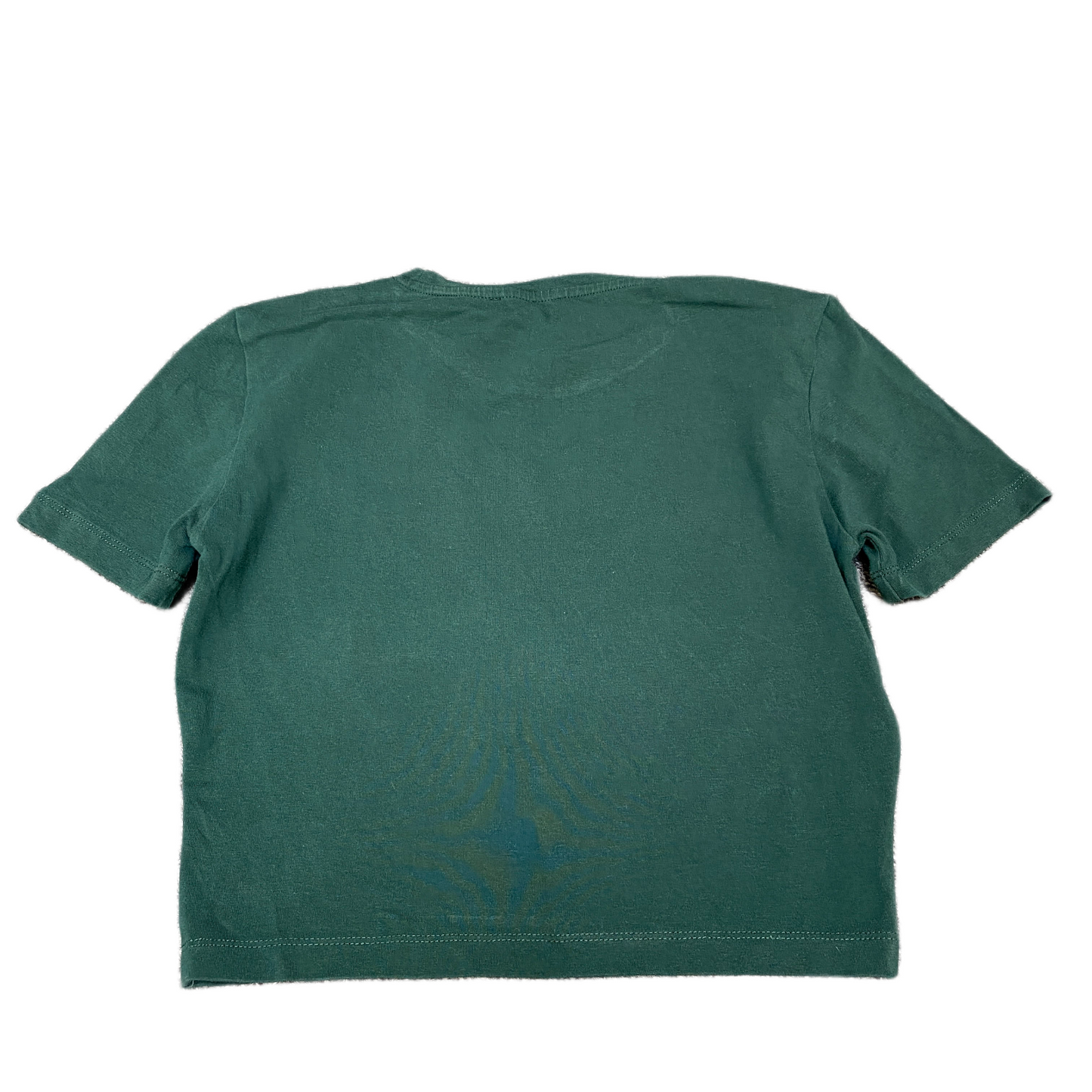 ZARA Cropped T-Shirt Womens Small Green Short Sleeve Crew Neck Pullover Tee
