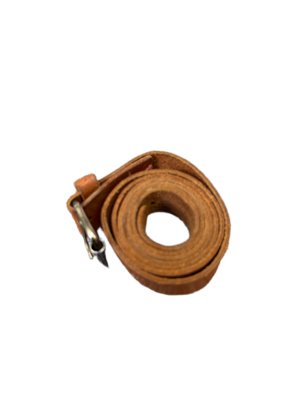 Waist Belt Men Brown Leather Adjustable Silver Pin Roller Buckle 36.5 inches