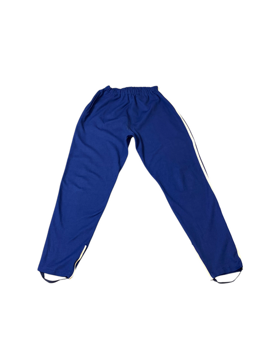 Womens Stirrup Pants Small Blue Stretch Skinny Leg Elastic Waist Drawstring