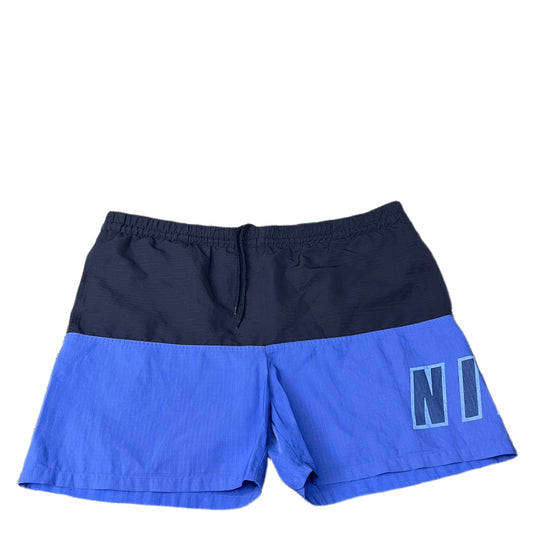Vtg Nike Swim Board Shorts Mens XL 40" Waist Navy Blue Colorblock Mesh Lined