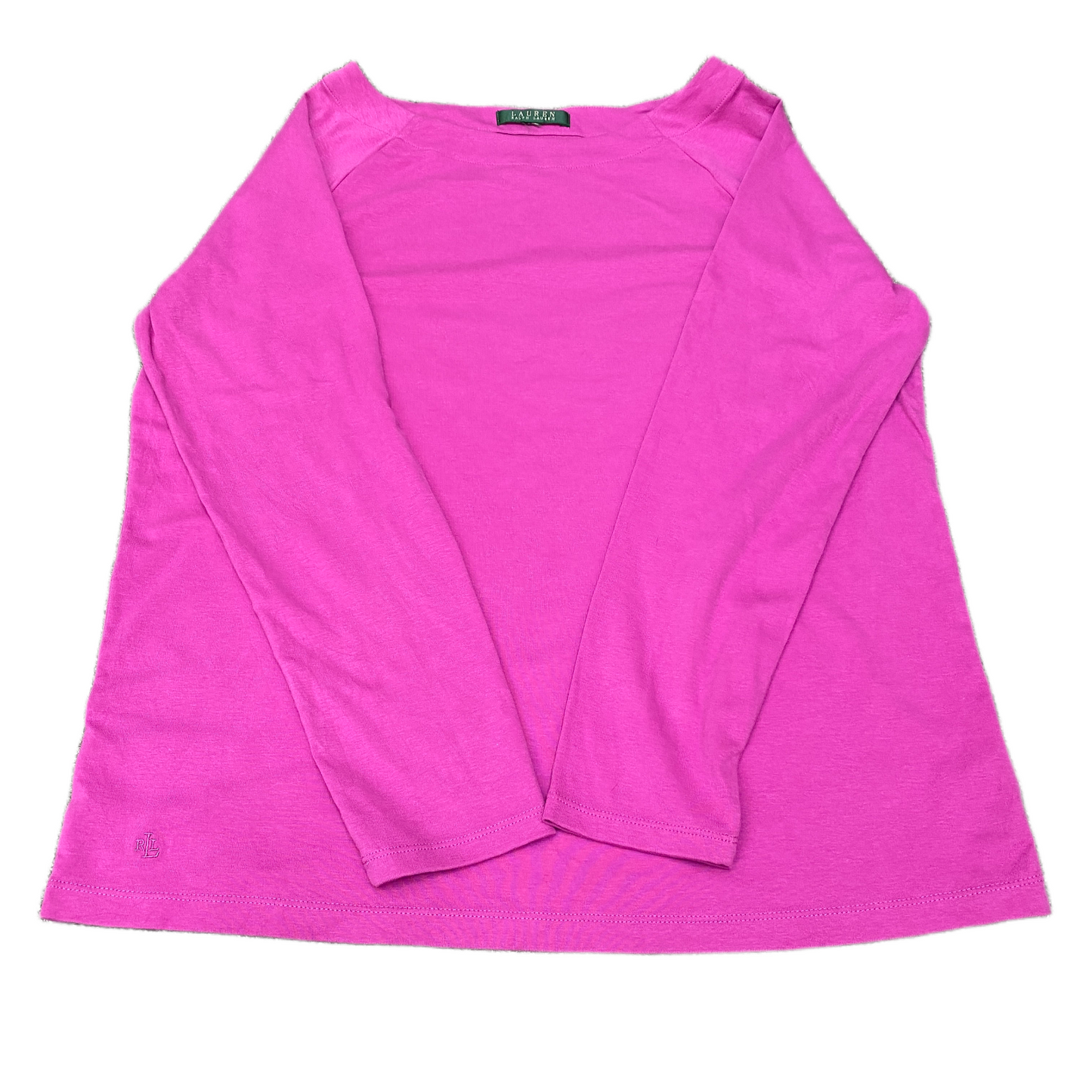 Ralph Lauren T-Shirt Womens M Pink Relaxed Fit Casual Long Sleeve Round Neck