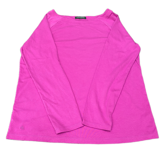 Ralph Lauren T-Shirt Womens M Pink Relaxed Fit Casual Long Sleeve Round Neck