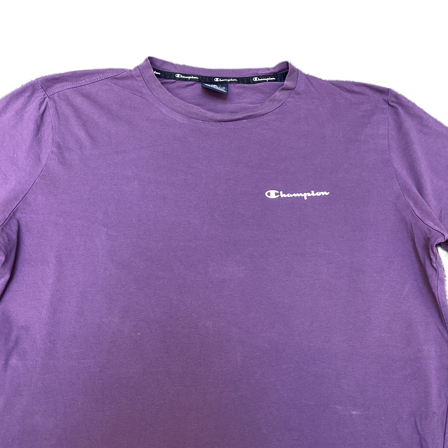 Champion T-Shirt Womens L Purple Legacy American Classic Fit Short Sleeve Tee