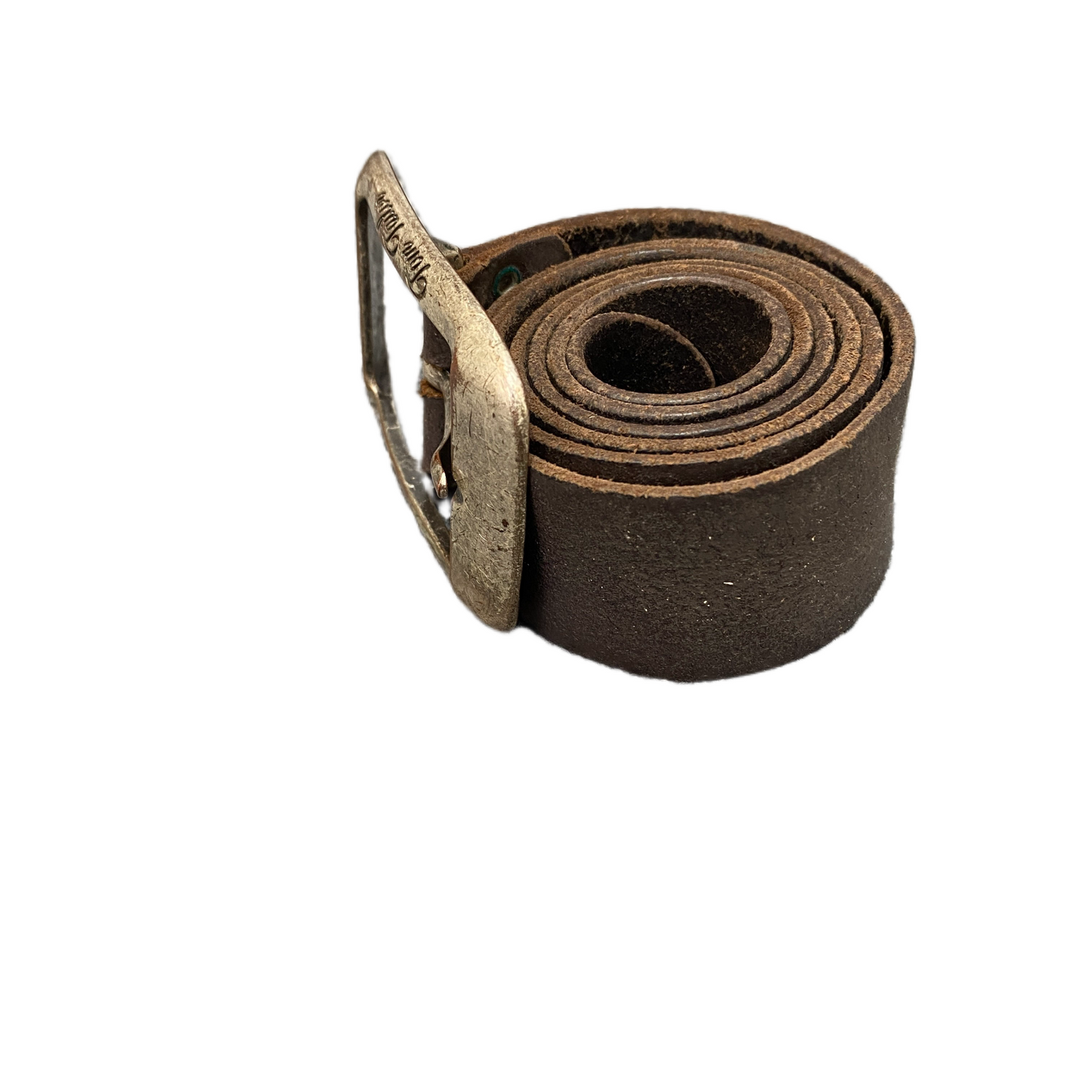 Tom Tailor Waist Belt Men Brown Leather Adjustable Silver Pin Buckle 35.5 inches