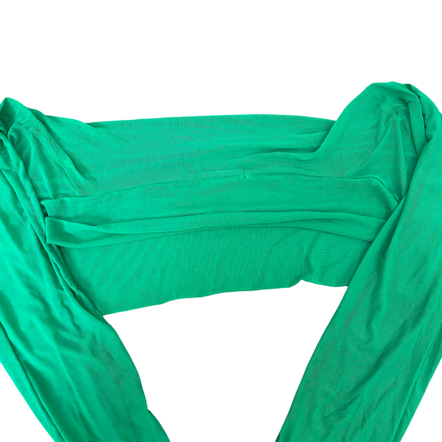 Rimoda Cropped Top Womens XL Green Mesh Boat Neck Casual Long Sleeve Pullover