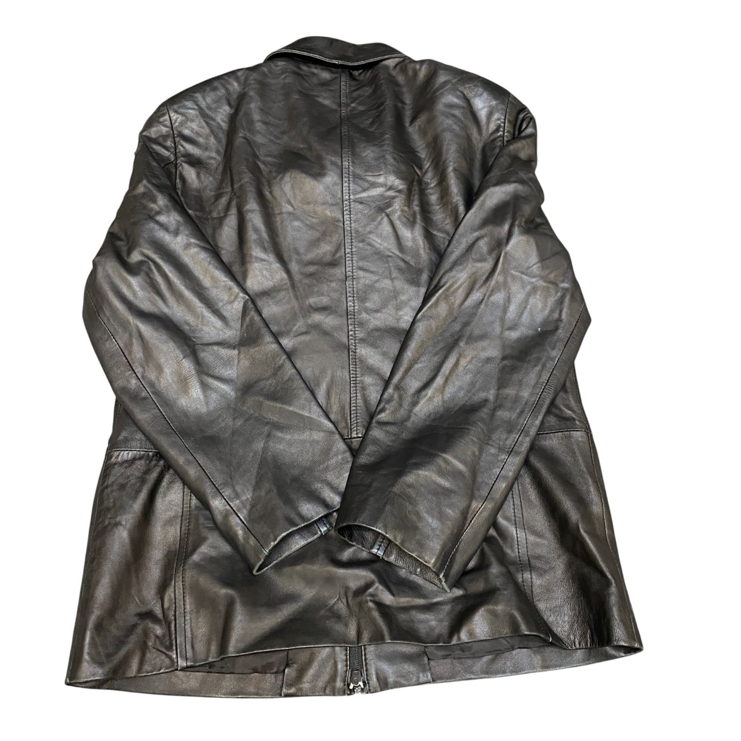 Negro F.lli Leather Jacket Womens Medium Black Lined Long Sleeve Collared Zipper