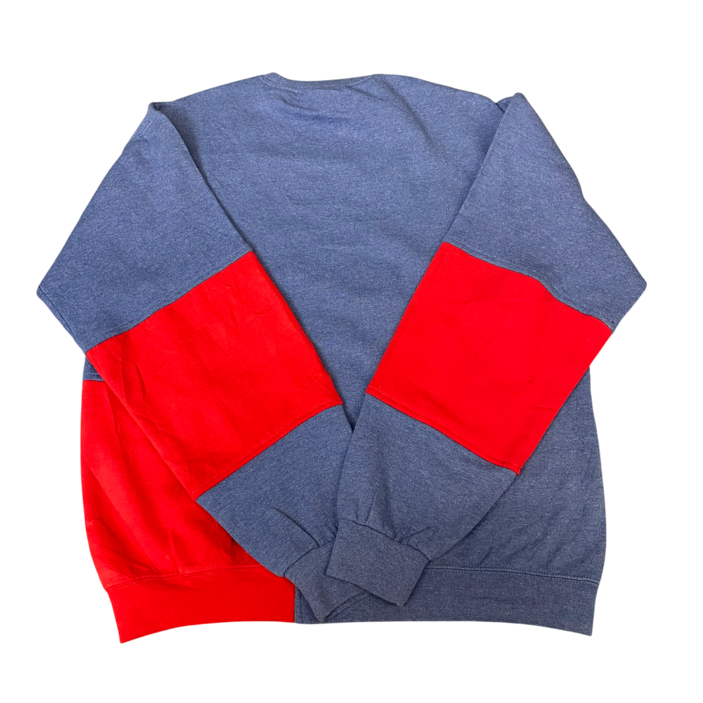 Nike Reworked Sweatshirt Mens Large Red Blue Embroidered Spellout Logo Vtg Y2K