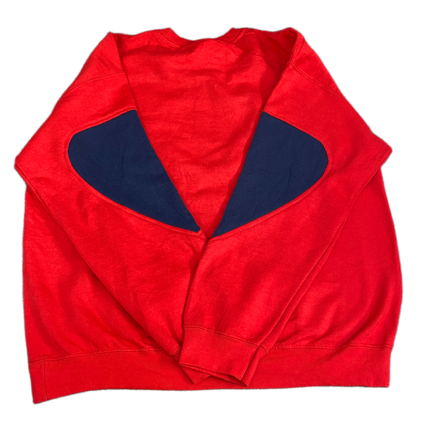 Nike Reworked Sweatshirt Mens L Navy Red Embroidered Spellout Logo Vintage Y2K