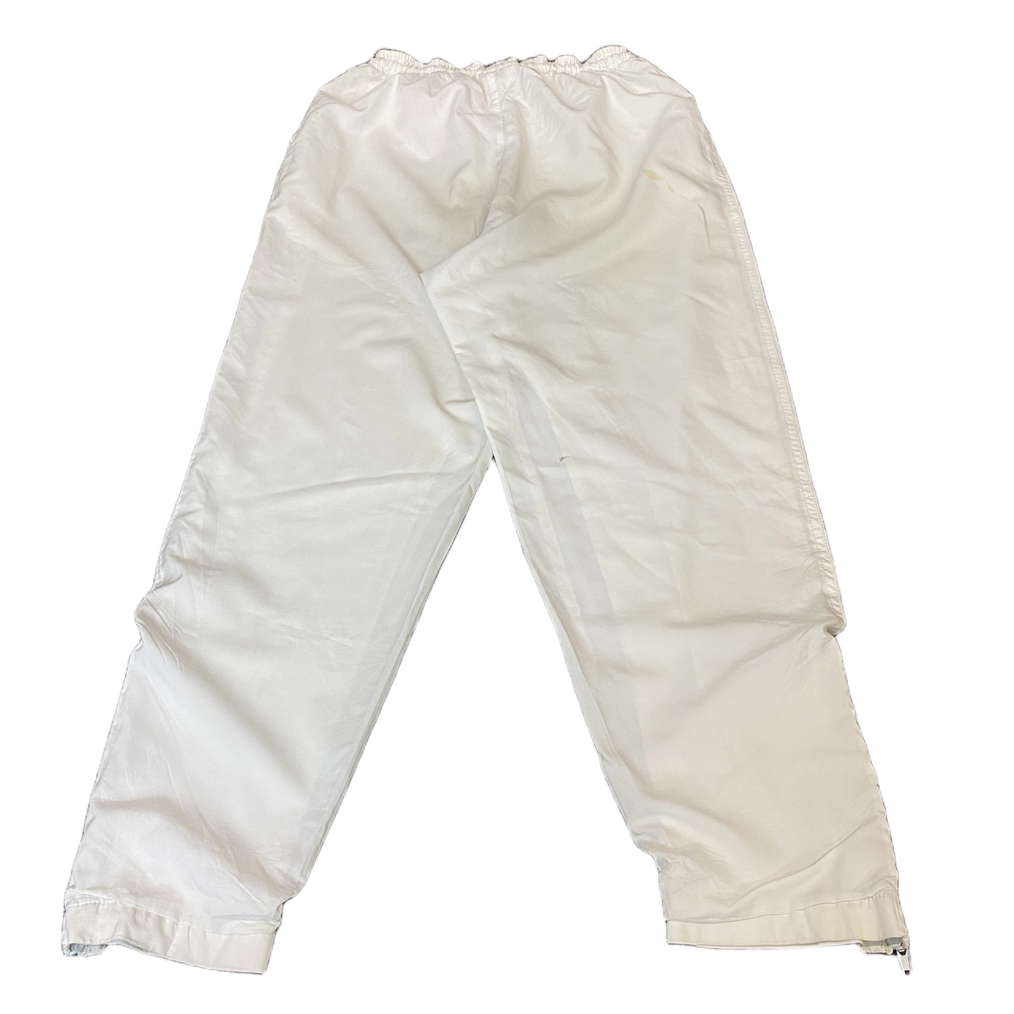 Ellesse Joggers Fits as Womens 25" Waist White Side Zip Drawstring Trousers