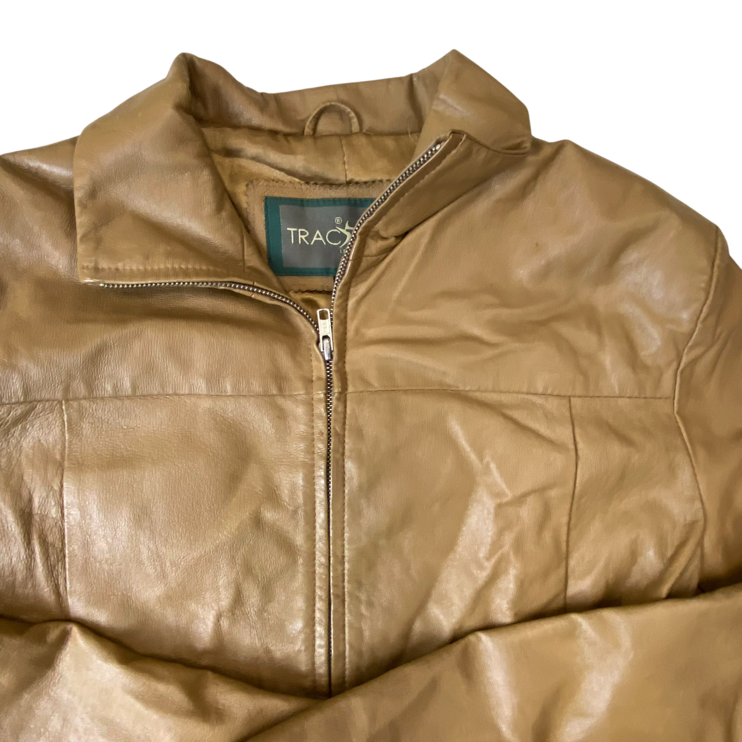 Traction Leather Jacket Mens XL Brown Lined Classic Soft Long Sleeve Full Zip