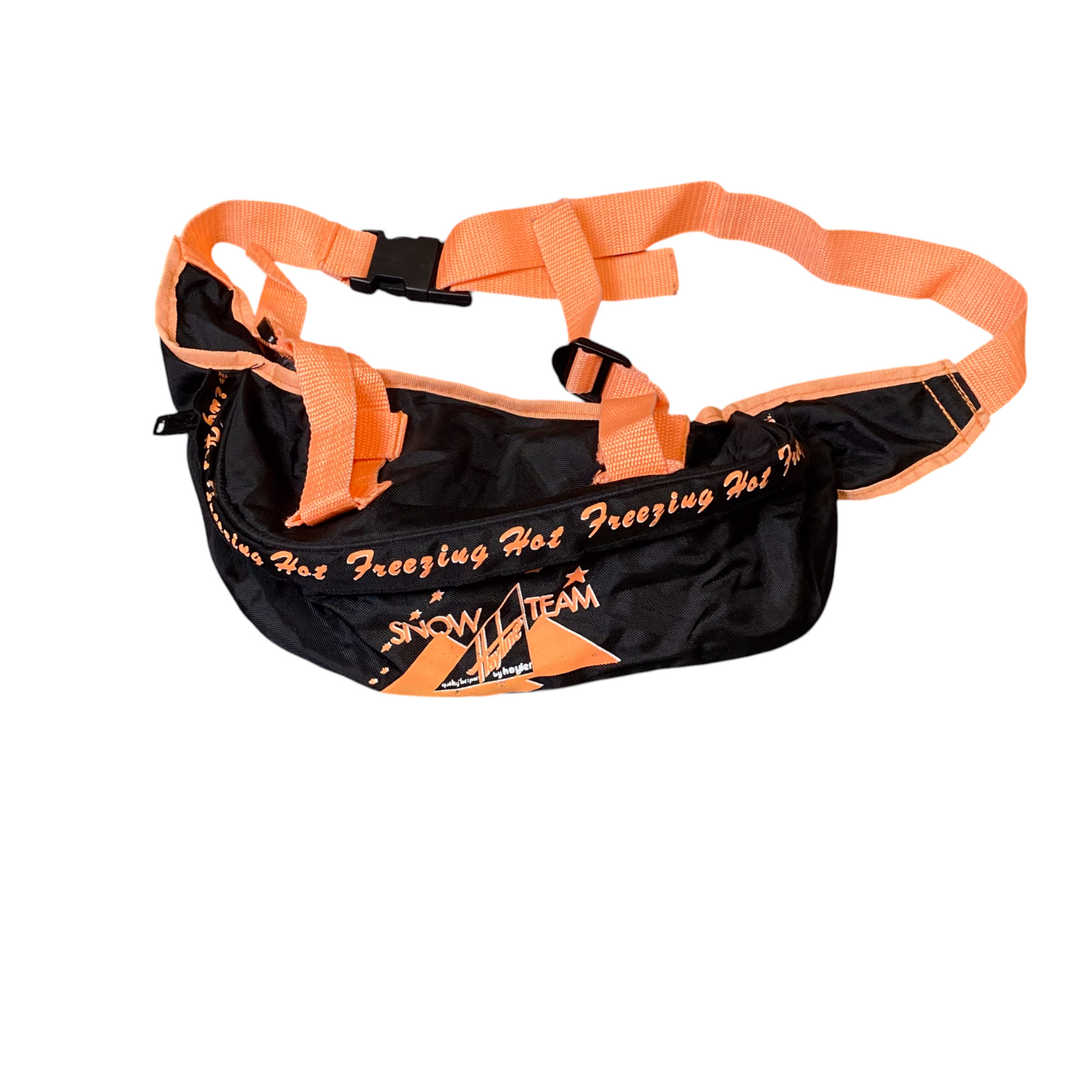 Outdoor Fanny Pack Bum Bag Orange Zipper Pockets Adjustable with Belt Loop