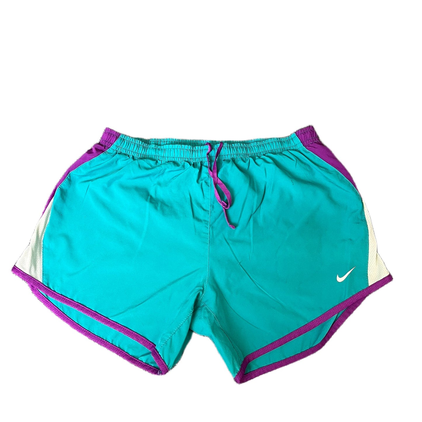 Nike Running Sprinter Shorts Fits as Women S 24" Waist Green Workout Dolphin Hem