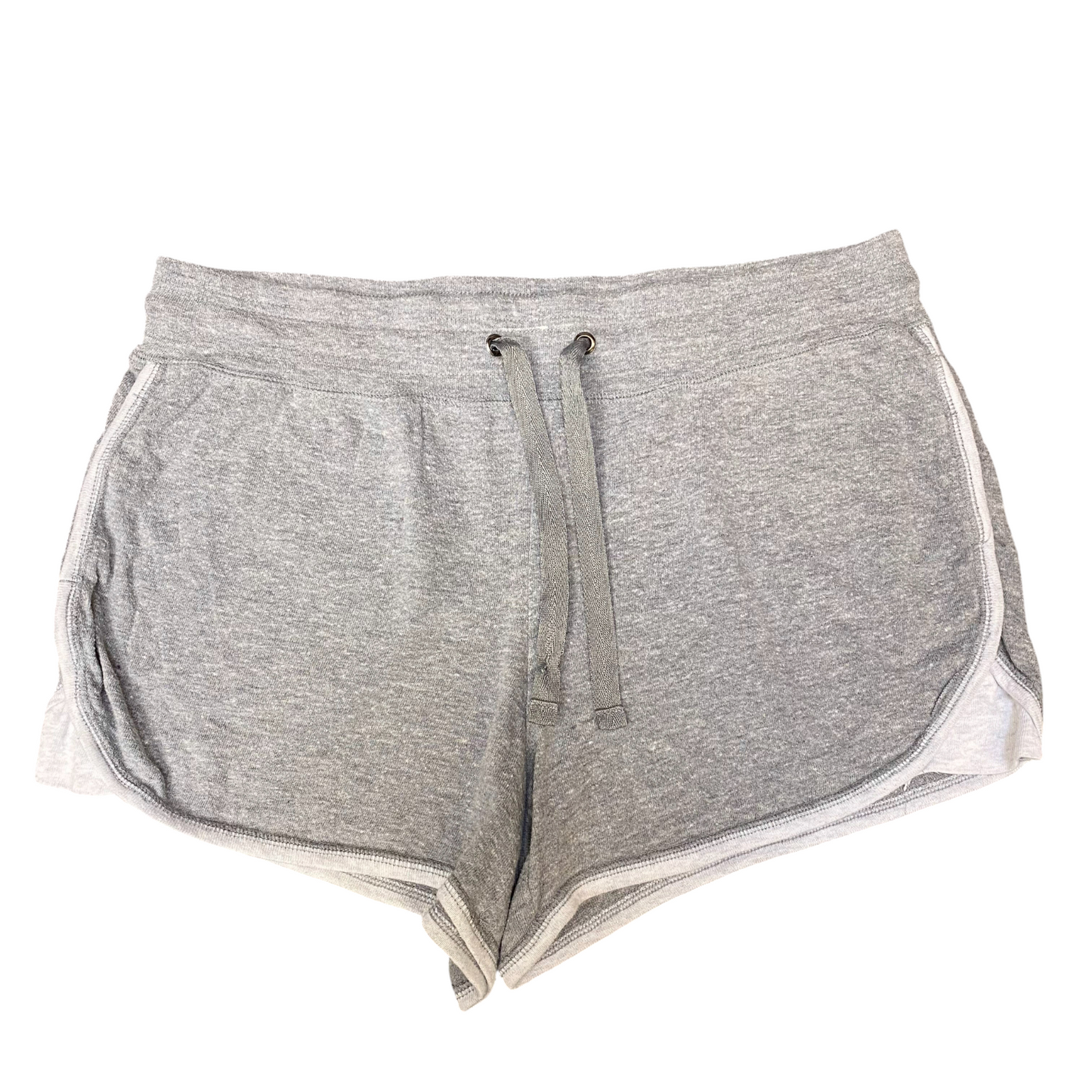 Running Sprinter Shorts Womens L Grey Heather Gym Drawstring Waist Dolphin Hem