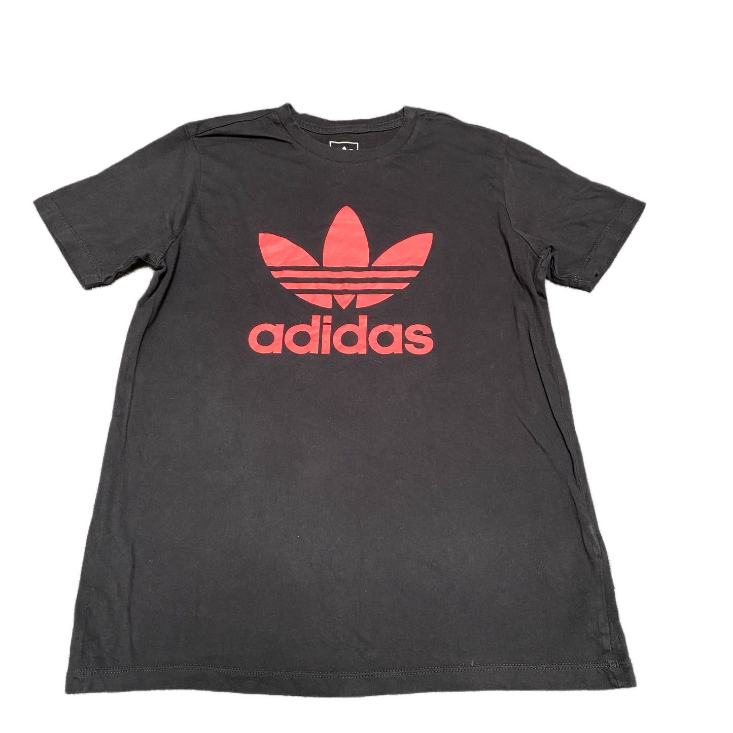 Adidas T-Shirt Girls L Black Graphic Logo Short Sleeve Crew Neck Pullover Tee