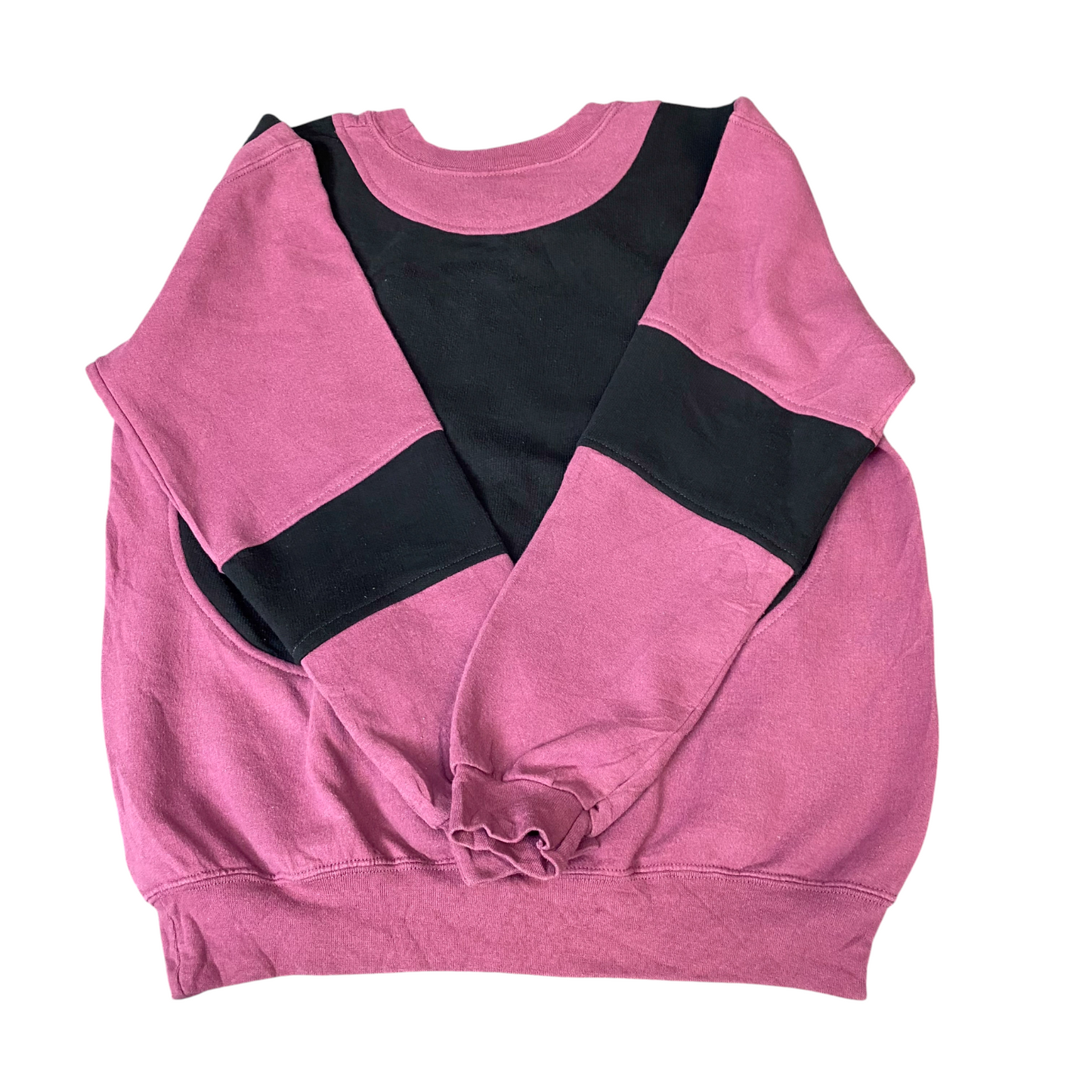 Nike Reworked Sweatshirt Mens M Pink Black Embroidered Spellout Logo Vintage Y2K