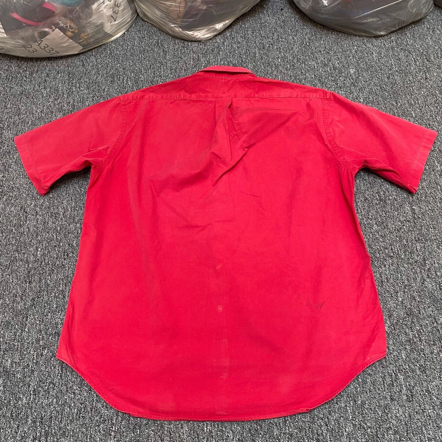 Ralph Lauren Shirt Mens M Red Blake Short Sleeve Pony Logo Button Down