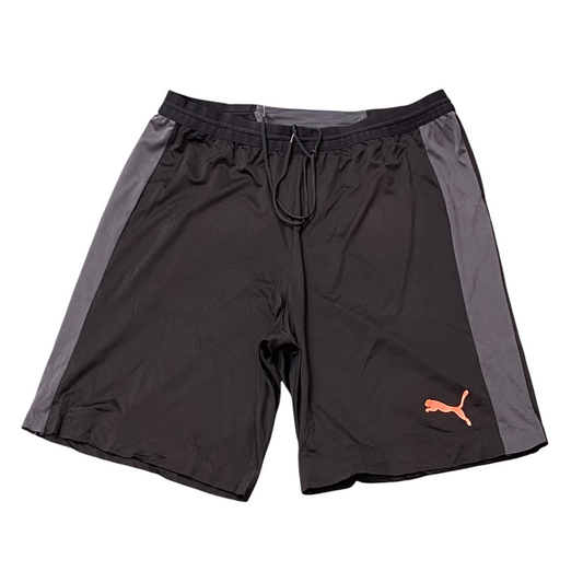 PUMA Shorts Mens XXL Black Logo Mid Rise Elastic Waist Running Athletic Fit