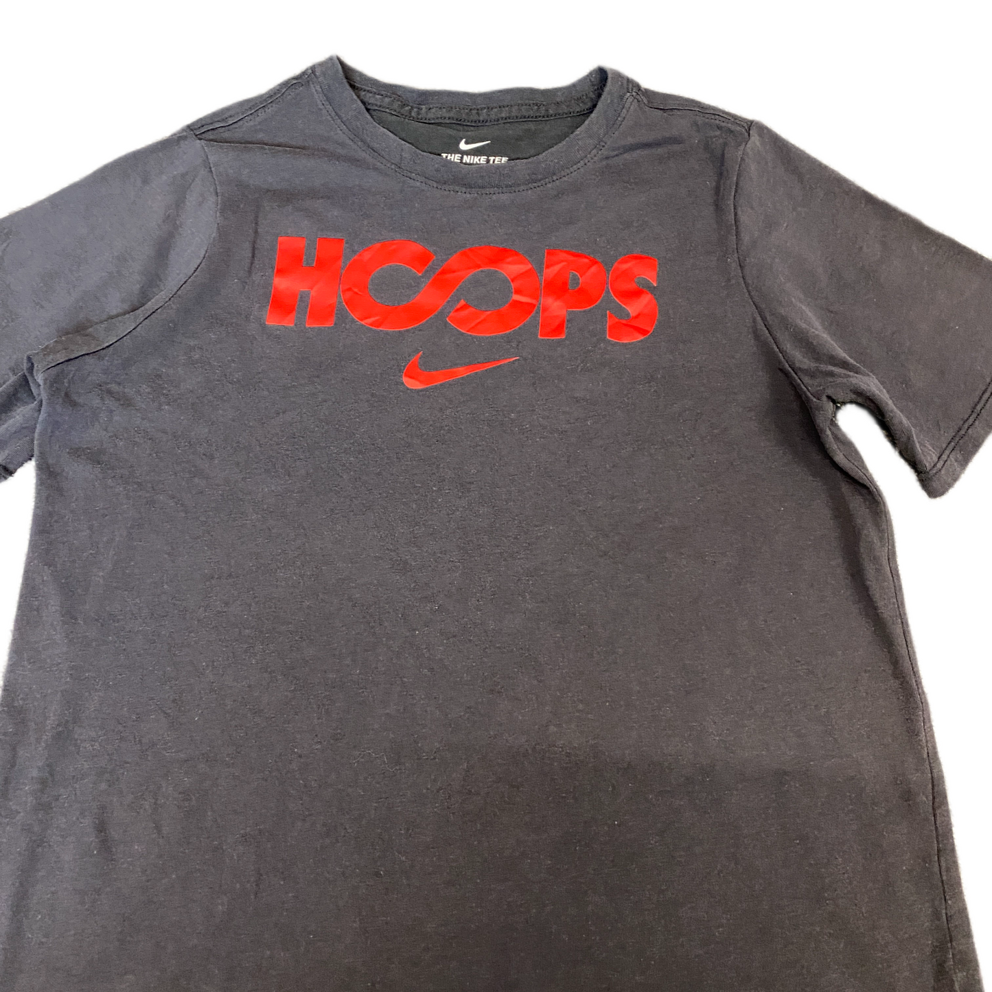 Nike Dri-Fit T-Shirt Boys XS Black Hoops Graphic Athletic Cut Crew Neck Pullover