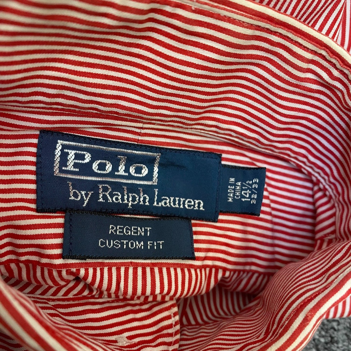 Polo Ralph Lauren Formal Shirt Mens M Red Striped Regent Custom Fit Button Up