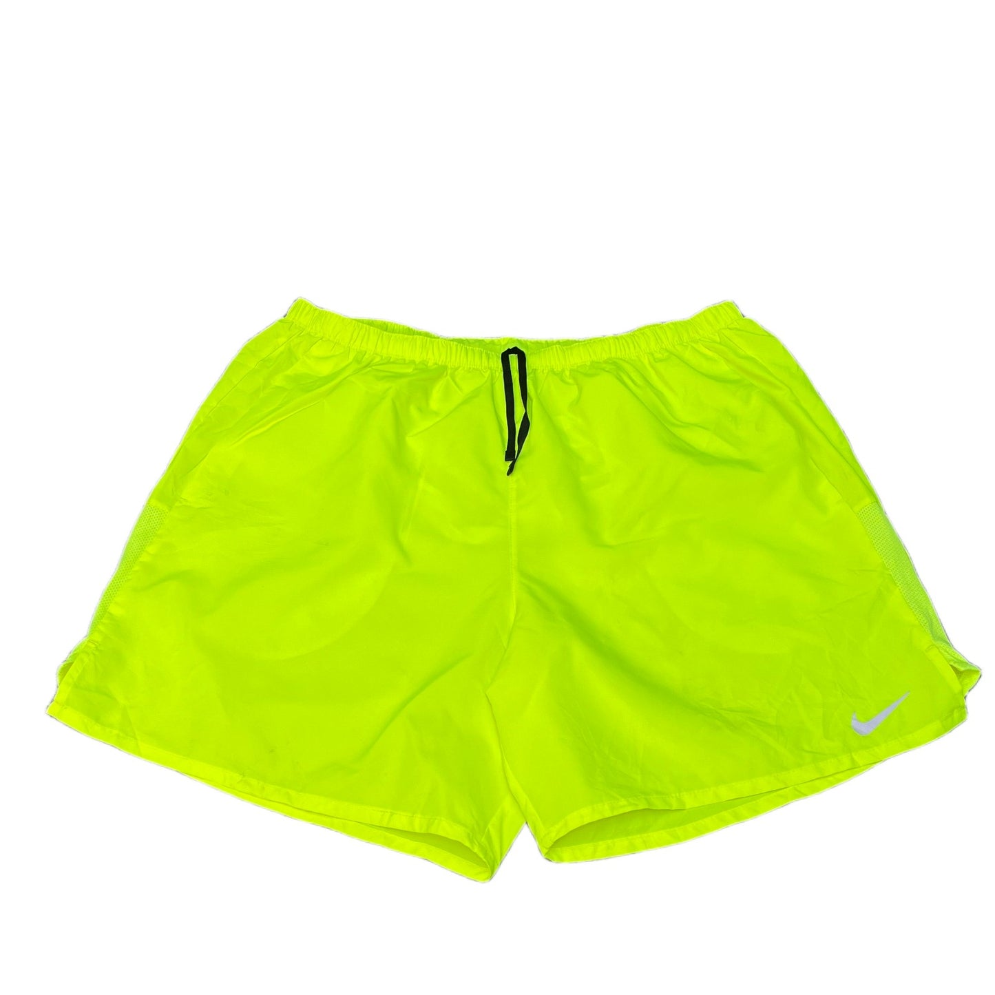 Nike Dri-FIT Running Shorts Mens 2XL 34" Waist Neon Yellow Workout Drawstring