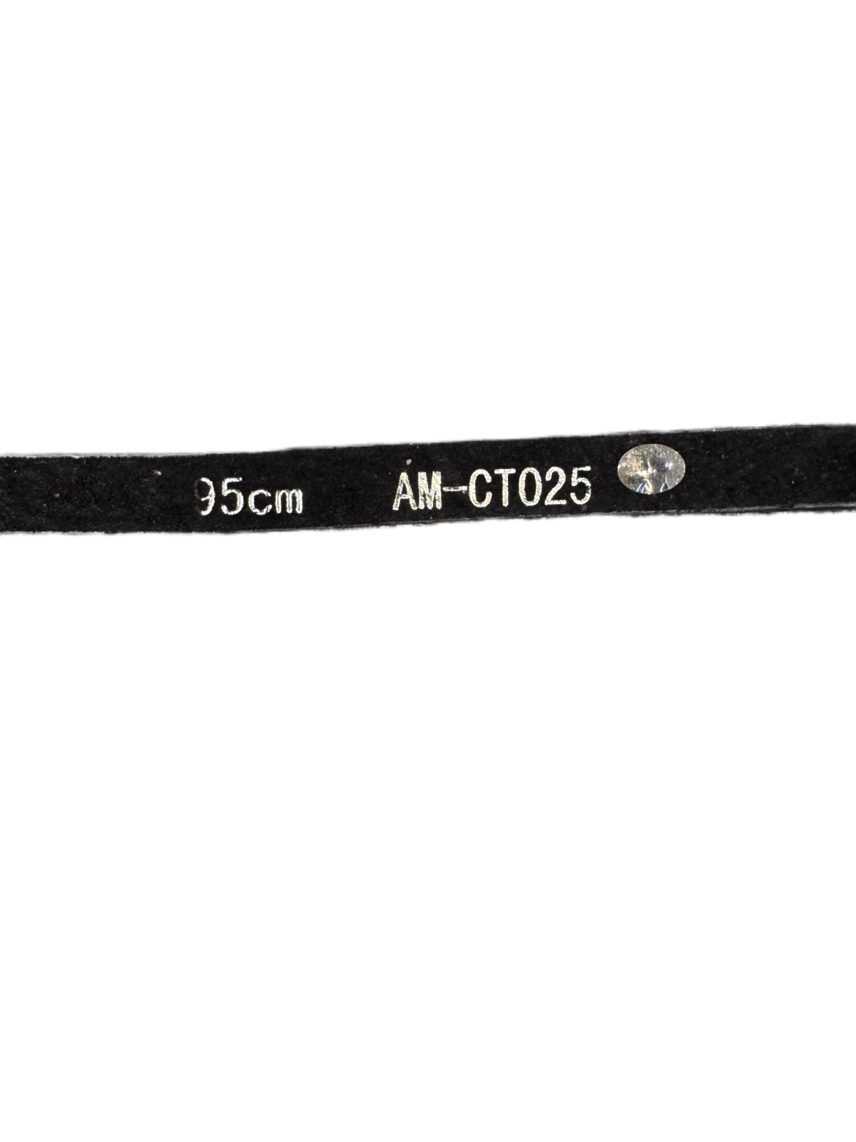 Waist Belt Mens Black Leather Adjustable Rhinestone-Encrusted Buckle 40.5 inches