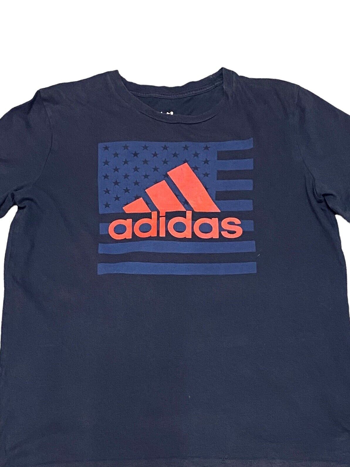 Adidas T-Shirt Blue Womens L Front Logo