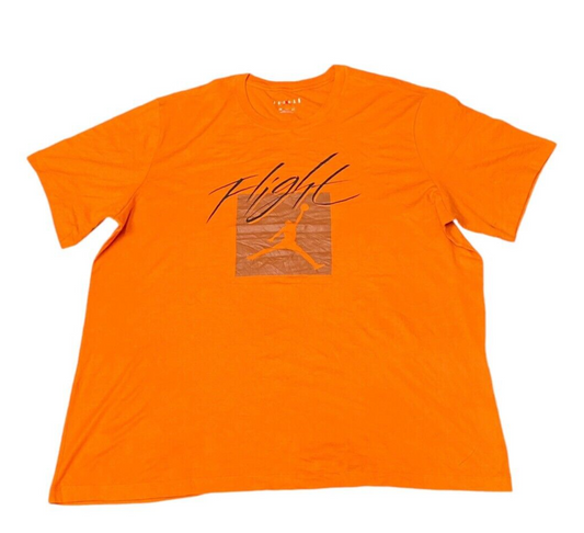 Air Jordan T-Shirt Women's 2XL Orange Logo Short Sleeve Crew Neck Pullover Tee